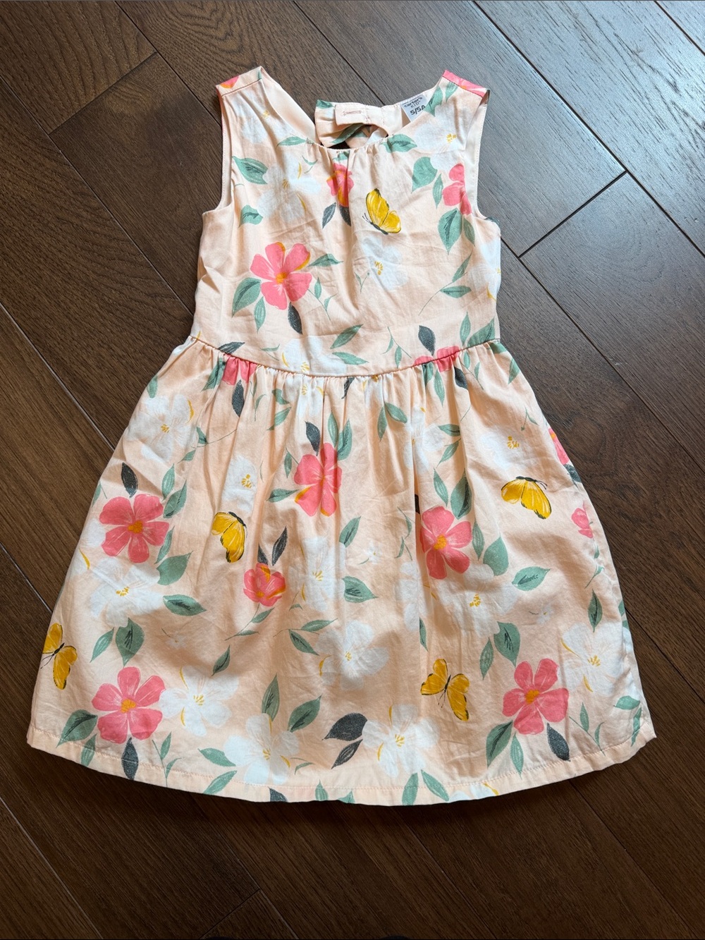 Carter’s Girls Floral Butterfly Pink Sleeveless Dress Size 5T - C44-002